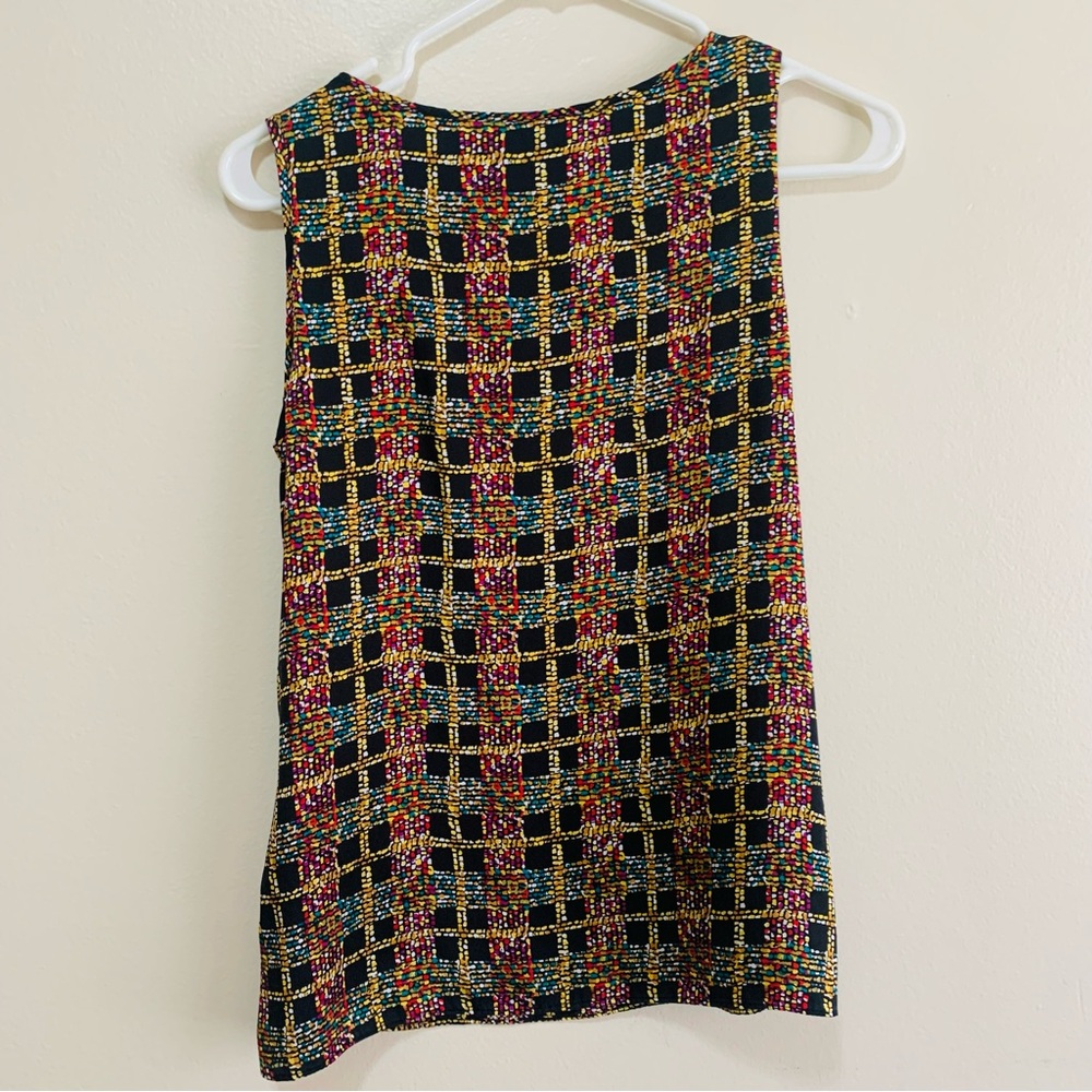 Talbots Black Multicolor Patterned Sleeveless Sil… - image 5
